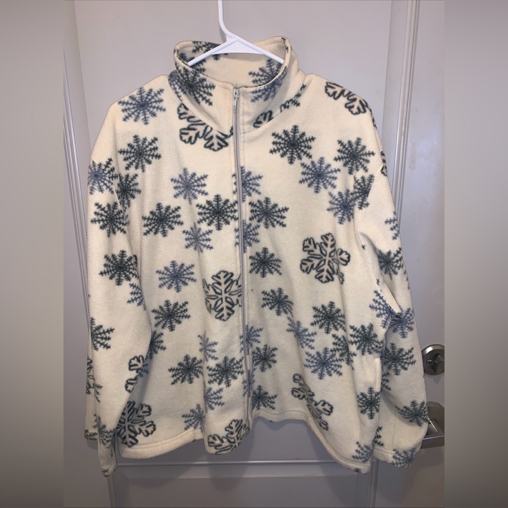 Nick&Sarah Women’s Snowflake Full Zip Fleece Jacket Size 2X